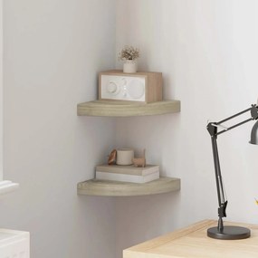 vidaXL Ράφια Τοίχου 2 τεμ. Χρώμα Δρυός 25x25x3,8 εκ. από MDF