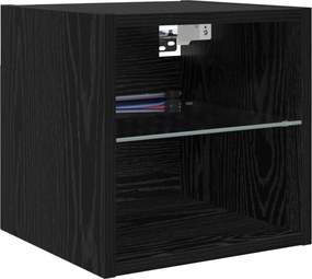 vidaXL Μονάδα Τοίχου Τηλεόρασης 6 pcs Μαύρη Οξυά Επεξεργασμένο ξύλο
