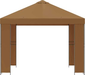 vidaXL Κιόσκι 3 x 3 m Μπεζ Πολυεστέρας και Χάλυβας 190 gsm