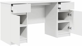 vidaXL Γραφείο με συρτάρι Λευκό 140 x 49 x 76 εκ. Επεξεργασμένο ξύλο