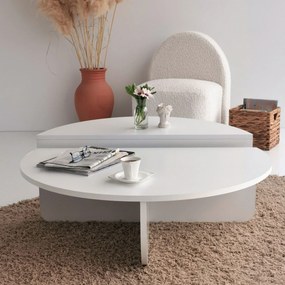 Τραπεζάκι Σαλονιού Λευκό MEVAL 90x60x30