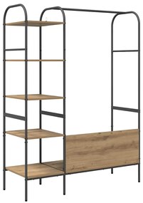 vidaXL Ράφι Ρούχων με ράφι Μπεζ 120 x 44 x 160 εκ Επεξεργασμένο ξύλο
