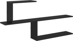 vidaXL Ράφι Τοίχου Μαύρη Δρυς 122 x 18 x 60 εκ. Επεξεργασμένο Ξύλο