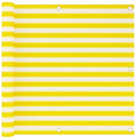 Διαχωριστικό Βεράντας Κίτρινο / Λευκό 90 x 500 εκ. από HDPE - Πολύχρωμο