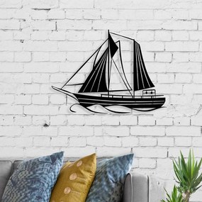 Διακοσμητικό τοίχου Sail Megapap μεταλλικό χρώμα μαύρο 55x2x40εκ.-GP037-0124