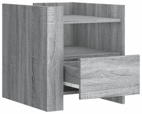vidaXL Κομοδίνο Sonoma Γκρι 45x50x50 εκ. από Επεξεργασμένο Ξύλο