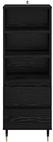 vidaXL Highboard Μαύρη Οξυά 40 x 36 x 110 εκ. Επεξεργασμένο ξύλο