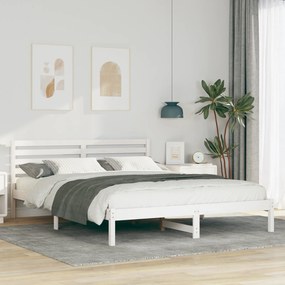 vidaXL Σκελετός Κρεβατιού Λευκό 160 x 210 cm Συμπαγές ξύλο πεύκου