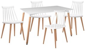Τραπεζαρία Σετ 5Τμχ ΕΜ139,1S 120x80x73/43x48x77cm Natural-White Four Seater