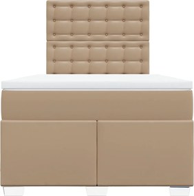 vidaXL Κρεβάτι Boxspring με Στρώμα Καπουτσίνο 120x190εκ.από Συνθ.Δέρμα