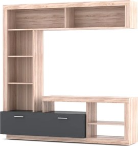 Σύνθεση TV Floks 170x41x170,SONOMA (φυσικός δρύς)-γραφίτης TO-FLOKSGR