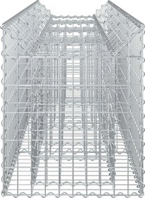 vidaXL Ανασηκωμένο κρεβάτι gabion Ασημί