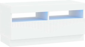 vidaXL Ντουλάπα LED Τηλεόρασης Λευκό Επεξεργασμένο Ξύλο