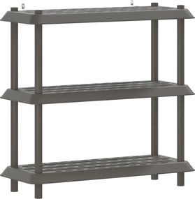 vidaXL Μονάδα Ραφιού 3 επίπεδα 100 x 40 x 96 εκ. PP Ανοιχτό γκρι