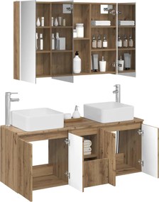 vidaXL Σετ Ντουλαπιών Μπάνιου 4 pcs Artisan Δρυς Επεξεργασμένο Ξύλο