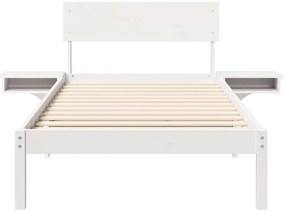 vidaXL Σκελετός Κρεβατιού Λευκό 90 x 190 cm Στερεά ξυλεία πεύκου