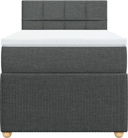 vidaXL Κρεβάτι Boxspring με Στρώμα Σκούρο Γκρι 80x200 εκ. Υφασμάτινο