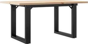 vidaXL Τραπεζάκι Σαλονιού Πλαίσιο Ο 80x50x40εκ Μασίφ Πεύκο/Ατσάλι
