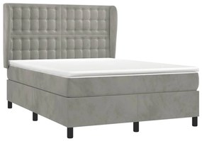 ΚΡΕΒΑΤΙ BOXSPRING ΜΕ ΣΤΡΩΜΑ ΑΝΟΙΧΤΟ ΓΚΡΙ 140X200 ΕΚ. ΒΕΛΟΥΔΙΝΟ 3129453