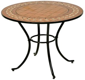 Τραπέζι BS025-010 Φ76X75cm Black-Brown