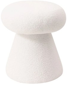 Σκαμπό ArteLibre TRIACYTIS Λευκό Ύφασμα Teddy 38x38x42cm-14940007