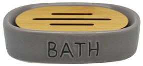 Σαπουνοθήκη Bath 819393 13,7x9,7x3cm Grey-Natural Ankor κεραμικο