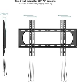Βάση Τηλεόρασης TooQ LP1084F-B 80" 80 kg