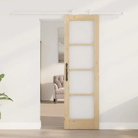 vidaXL Συρόμενη Πόρτα ORKDAL Καφέ 61 x 198.5 εκ. Ξύλο και μέταλλο