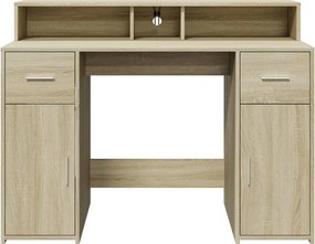 vidaXL Γραφείο με LED Sonoma δρυς 120x55x91 εκ. Επεξεργ. Ξύλο