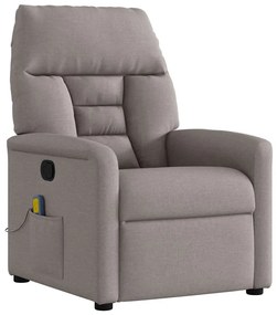 vidaXL Πολυθρόνα Μασάζ Ανακλινόμενη Taupe Υφασμάτινη