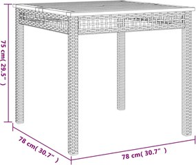 vidaXL Σετ Τραπεζαρίας Κήπου 3 τεμ. Γκρι Συνθ. Ρατάν με Μαξιλάρια