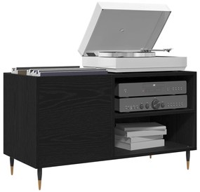 vidaXL Ντουλάπα Δισκογραφίας Μαύρο Δρυς 84,5x38x48 εκ Επεξεργασμένο Ξύλο
