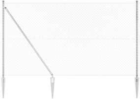 Στύλος Περιφράξεων Ασημί 10 x 1,6 μ (40 x 40 mm πλέγμα) Ατσάλι