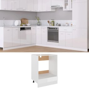 vidaXL Ντουλάπι για Φούρνο Lyon Γυαλιστερό Λευκό 60x46x81,5εκ.