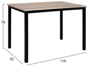 Σετ τραπεζαρίας C10340 5τμχ με Τραπέζι SONAMA 110x70x76εκ. &amp; Καρέκλες TWIST Μαύρες