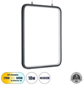 Κρεμαστό Φωτιστικό Οροφής Ορθογώνιο LED 18W 1980lm NEROBA Globostar-61302-Μαύρο 61302