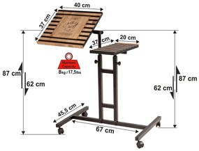Βάση Φορητού Υπολογιστή Τροχήλατη Glen 863SPH2816 67x45,5x87cm Pine Hanah Home