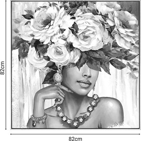 Πίνακας σε καμβά Flowergirl Inart 82x4.5x82εκ