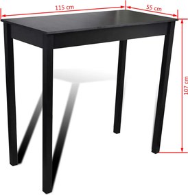 Τραπέζι Μπαρ με 4 Καρέκλες Μπαρ Μαύρο