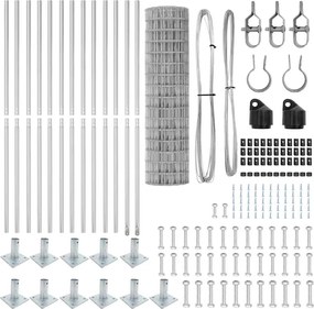 vidaXL Τεντώτο με στήριγμα Ασημί 1,2 x 25 m Ατσάλι