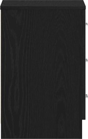 vidaXL Κομοδίνο Μαύρο Δρυς 38x35x55 εκ. από Τεχνητό Ξύλο