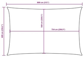 Πανί Σκίασης Ορθογώνιο Taupe 6 x 8 μ. από Ύφασμα Oxford - Μπεζ-Γκρι