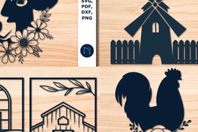 Σετ των 2 Intra απο ξύλο plywood  Χρώμα wenge 3mm-4mm πάχος - Διακόσμηση αγροικίας Πακέτο με Δίασταση 20x20 cm INTRAFABR-76992665