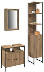 vidaXL Σετ Επίπλων Μπάνιου 3 pcs artisan δρυς 33 x 33 x 185.5 εκ