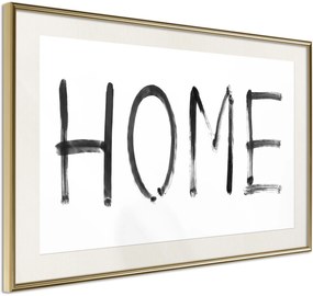 Αφίσα - Simply Home (Horizontal) - 90x60 - Χρυσό - Με πασπαρτού