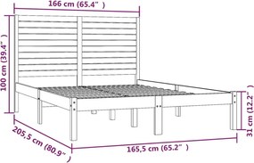 vidaXL Πλαίσιο Κρεβατιού 160 x 200 εκ. από Μασίφ Ξύλο