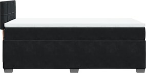 vidaXL Κρεβάτι Boxspring με Στρώμα Μαύρο 90x190 εκ. Βελούδινο