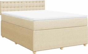 vidaXL Κρεβάτι Boxspring με Στρώμα Κρεμ 160x200 εκ. Υφασμάτινο
