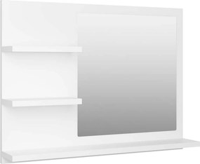 vidaXL Καθρέφτης Μπάνιου Λευκός 60 x 10,5 x 45 εκ. Επεξ. Ξύλο