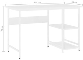 vidaXL Γραφείο Υπολογιστή Λευκό 105 x 55 x 72 εκ. από MDF και Μέταλλο